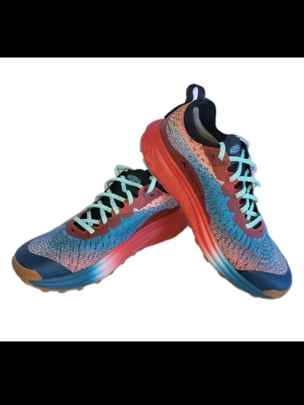 KEEN Men's Size 10  Lightweight Breathable Mesh Athletic Sneakers Aqua Red